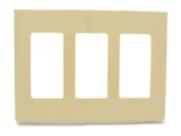 Placa de parede Leviton Decora Plus Screwless Snap-On 3 Gang Ivory