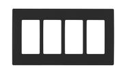 Placa de parede Leviton Renu Four-Gang Screwless Snap-On Onyx Black Placa de parede Leviton Renu Four-Gang Screwless Snap-On Onyx Black