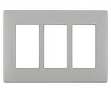 Placa de parede Leviton Renu Three-Gang Screwless Snap-On REWP3-PG