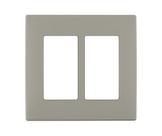 Placa de parede Leviton Renu Two-Gang Screwless Snap-On Wood Smoke Placa de parede Leviton Renu Two-Gang Screwless Snap-On Wood Smoke