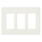 Placa de Parede Lutron Claro 3 Módulos Acetinado Biscuit