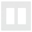 Placa de parede Lutron CW-2-WH 2 Gang Screwless White