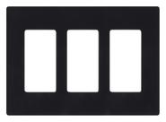 Placa de parede Lutron CW-3-BL 3 Gang Screwless Black