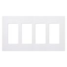 Placa de parede Lutron CW-4-WH 4 Gang White sem parafusos