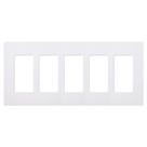 Placa de Parede Lutron CW-5-WH 5 Módulos Sem Parafusos Branca Brilhante