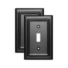 Placa de parede Monarch Abode 1-Gang Matte Black Metal, pacote com 2