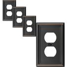 Placa de parede OKAWYC Luca, pacote com 4 tampas de saída de metal de bronze envelhecido Placa de parede OKAWYC Luca, pacote com 4 tampas de saída de metal de bronze envelhecido