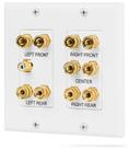 Placa de parede para home theater Fosmon 2-Gang 5.1 Surround White