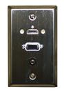 Placa de parede Philmore LKG em aço inoxidável com HDMI, VGA, 3,5 mm