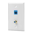Placa de parede: porta IBL-4 com cabo de TV coaxial tipo F+ 3 portas Cat6