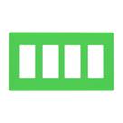 Placa de parede quadrada decorativa sem parafusos para 4 módulos, verde fosco