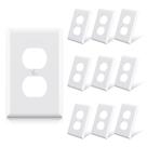 Placa de parede, receptáculo duplex ELEGRP, 1 gangue, tamanho médio, branco x10