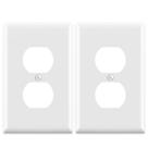Placa de parede, receptáculo duplex ELEGRP, 1 gangue, tamanho médio, branco x2