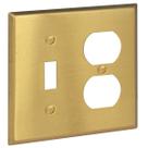Placa de parede Rio Salto 2-Gang Brushed Brass Combo Toggle/Duplex
