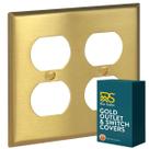 Placa de Parede Rio Salto BRASS Dupla Duplex 12x12 cm Dourada Placa de Parede Rio Salto BRASS Dupla Duplex 12x12 cm Dourada