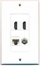 Placa de parede RiteAV 2 x HDMI, 1 x Ethernet Cat5e, 1 x cabo coaxial