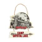 Placa de parede suspensa Silver Buffalo Friday The 13th Camp Crystal
