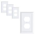 Placa de parede Treewell 1 Gang Duplex Bamboo Fiber 8x13 cm, pacote com 4