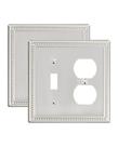 Placa de parede TREEWELL, pacote com 2 unidades, combinação de alternância e níquel escovado duplex