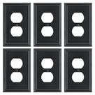 Placa de parede Treewell, pacote com 6, decorativa preta, 8 x 13 cm, metal
