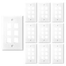 Placa de parede VCE de 6 portas Keystone RJ45 HDMI coaxial branca, pacote com 10 Placa de parede VCE de 6 portas Keystone RJ45 HDMI coaxial branca, pacote com 10