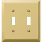 Placa de parede Westek Century Polished Brass 2-Gang Steel