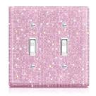 Placa de parede Yookeer 2-Gang Pink Strass Decorativa