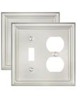 Placa de parede ZILLSEA A031 Combo de níquel acetinado, pacote com 2