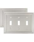 Placa de parede ZILLSEA A035, pacote com 2 unidades, tripla, níquel acetinado