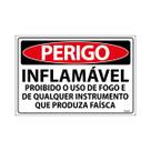 Placa De Perigo Inflamável Proibido O Uso De Fogo E De Qualquer Instrumento Que Produza Faísca 30x20 Ecom IA - SP80 F9e