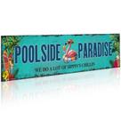 Placa de piscina Memorywuu Metal Tropical Retro 10x44 cm