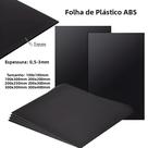 Placa De Plástico ABS Preto Para Modelagem DIY, Material De 0,5mm a 5mm De Espessura