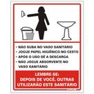 Placa de Poliestireno Auto-Adesiva 20x15cm Educativa Feminino - 220 AG - SINALIZE