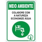 Placa de Poliestireno Auto-Adesiva 20x30cm Economize Água - 250 CC - SINALIZE