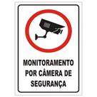Placa de Poliestireno Auto-Adesiva 20x30cm Monitoramento Por Câmera de Segurança - 250 BN - SINALIZE