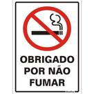 Placa de Poliestireno Auto-Adesiva 20x30cm Obrigado Por Não Fumar - 250 AK - SINALIZE