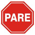 Placa de Poliestireno Auto-Adesiva 45x45cm Parada Obrigatória - 300 AC - SINALIZE