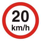 Placa de Poliestireno Auto-Adesiva 45x45cm Velocidade Maxíma Permitida 20Km/h - 300 AB - SINALIZE