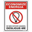 Placa de Poliestireno Autoadesiva 15x20cm Economize Energia 220 Ao Sinalize Placa Ps 15x20 Econ