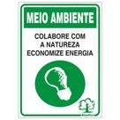 Placa de Poliestireno Autoadesiva 20x30cm Economize Energia 250 Cb Sinalize Placa Em Poliest.20