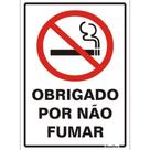 Placa de Poliestireno Autoadesiva 20x30cm Obrigado Por Não Fumar 250 Ak Sinalize Placa 30x20 Ob