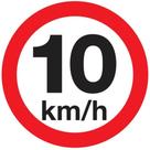 Placa de Poliestireno Autoadesiva 45x45cm Velocidade Maxíma Permitida 10km-h 300 Ak Sinalize Pl