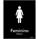 Placa de Poliestireno Store Black 15x18cm Feminino - BLK03 - SINALIZE