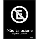 Placa De Poliestireno Store Black 15x18cm Não Estacione, Sujeito A Guincho - Blk09 - Sinalize