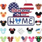 Placa de porta decorativa SUPYFD Cute Mouse com 18 ícones intercambiáveis