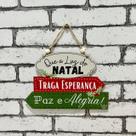 Placa de Porta Luz do Natal Placa de Porta Natal Decoração Natalina Enfeites de Natal Feliz Natal