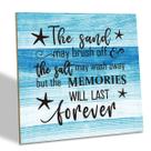 Placa de praia de madeira SUSZDOU 16x16cm, decoração com tema oceânico