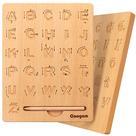 Placa de prática de letras de madeira Coogam Alphabet Tracing