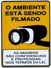 Placa de pvc ''o ambiente está sendo filmado''