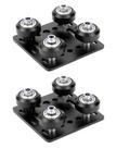Placa de roda em V QWORK 65 mm x 65 mm para perfil de alumínio 2020V